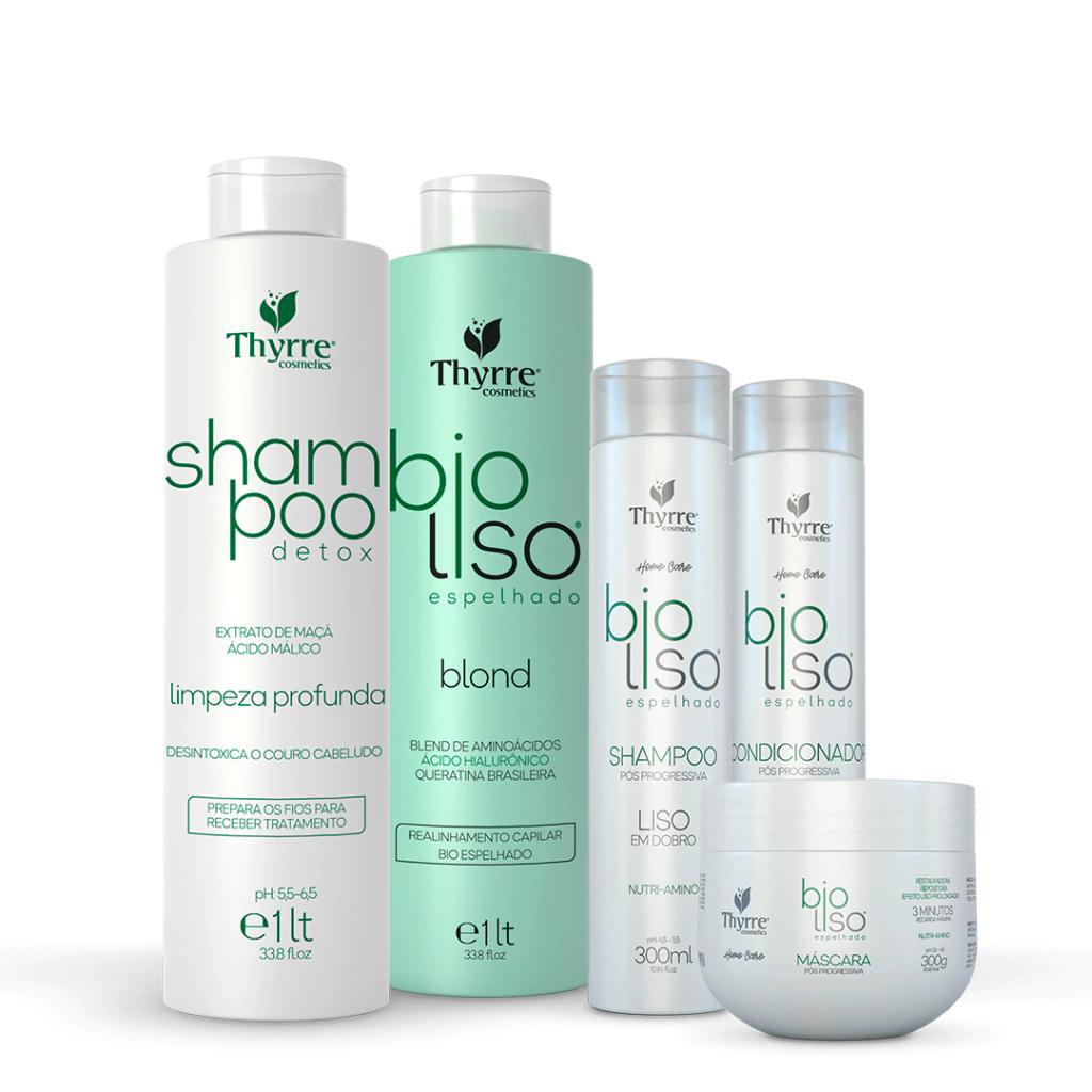 Kit Bio Liso Sem Formol Thyrre Cosmetics 1000ml + Kit Thyrre Home Care Bioliso (3 passos)