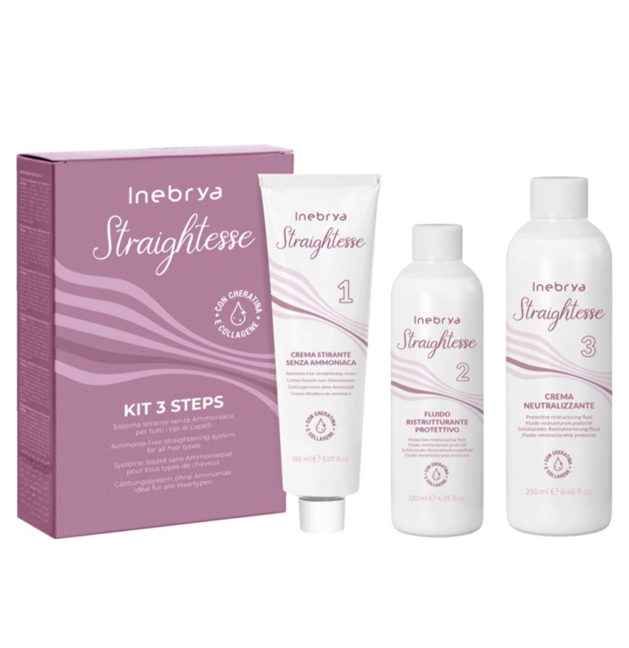INEBRYA Bionic Straight Kit – 3-Step Ammonia-Free Permanent Straightening System